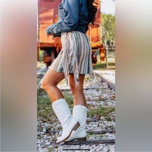 Grace & Emma Pastel Striped Mini Skirt